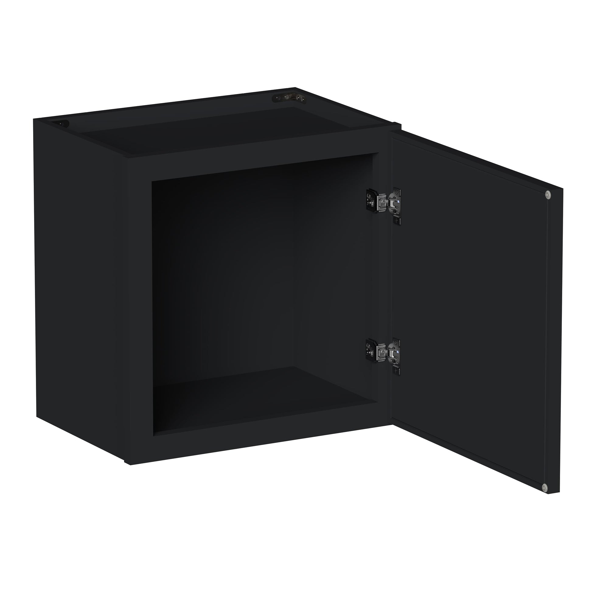 Slim Ebony Black Shaker RTA 12"/15"/18"/21"W x 18"H x 12"D Single Door Short Wall Cabinet