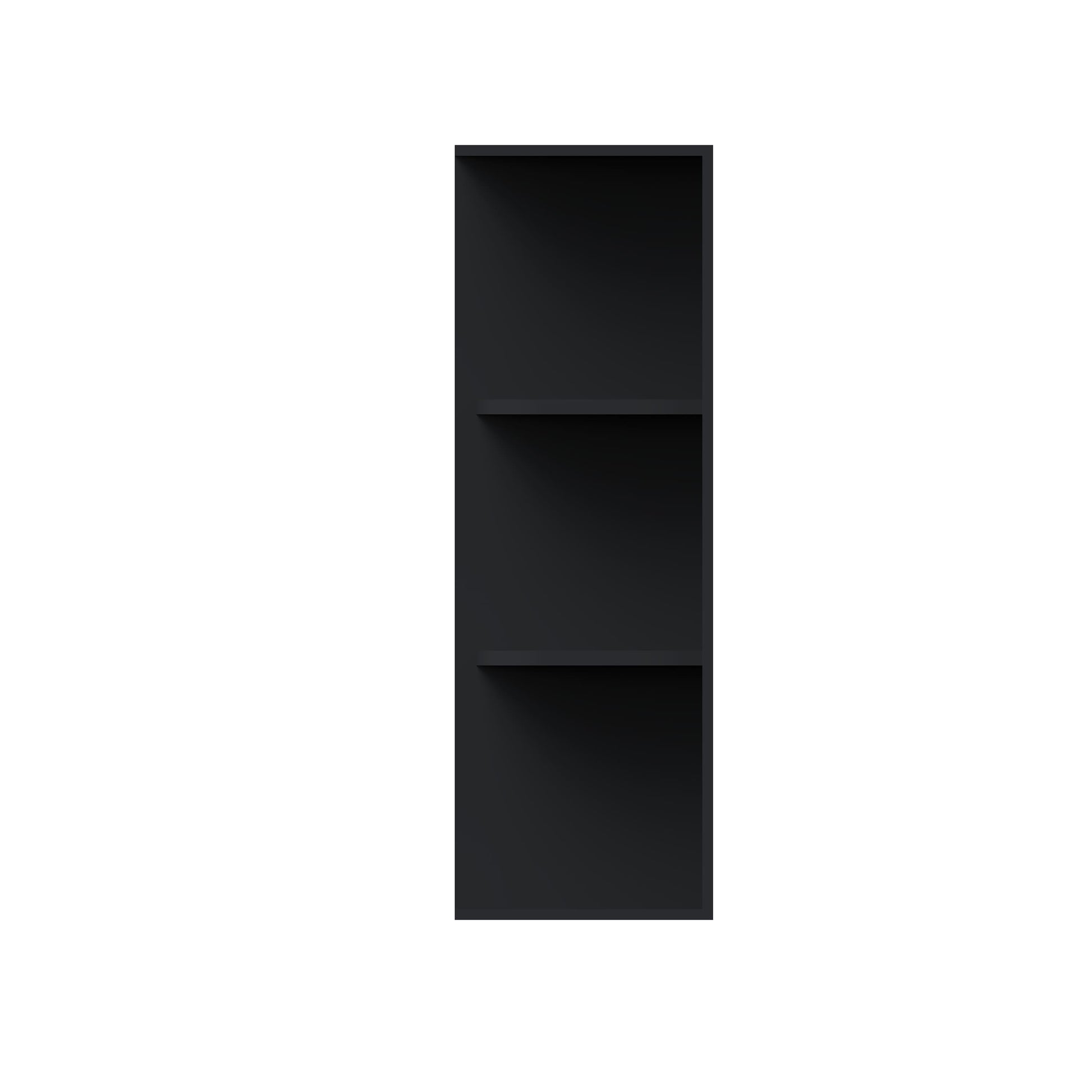 Slim Ebony Black Shaker RTA 12"W x 30"/36"/42"H x 9"D Wall Open Shelf with 3/4 Layers
