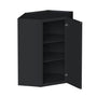 Slim Ebony Black Shaker RTA 24"W x 18"/30"/36"/42"H x 12"D Diagonal Corner Wall Cabinet