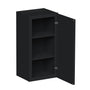 Slim Ebony Black Shaker RTA 9"-21"W x 30"/36"/42"H x 12"D 15-Size Single Door Standard Wall Cabinet