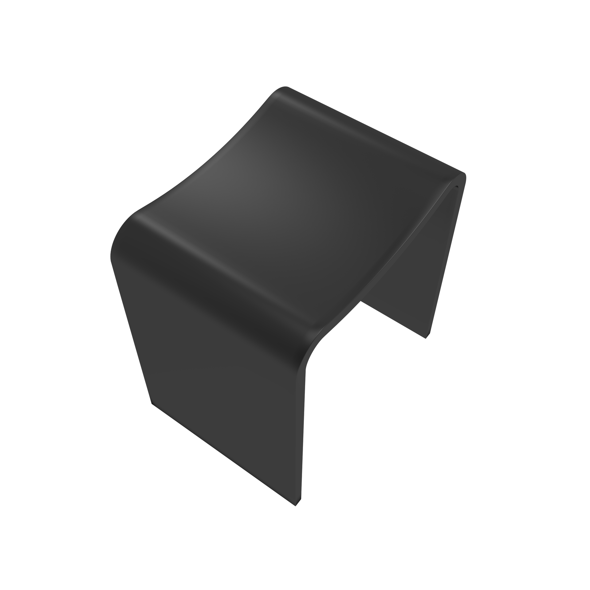 Solid Surface U-Shaped Shower Stool in Matte White / Matte Black