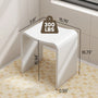 Solid Surface U-Shaped Shower Stool in Matte White / Matte Black