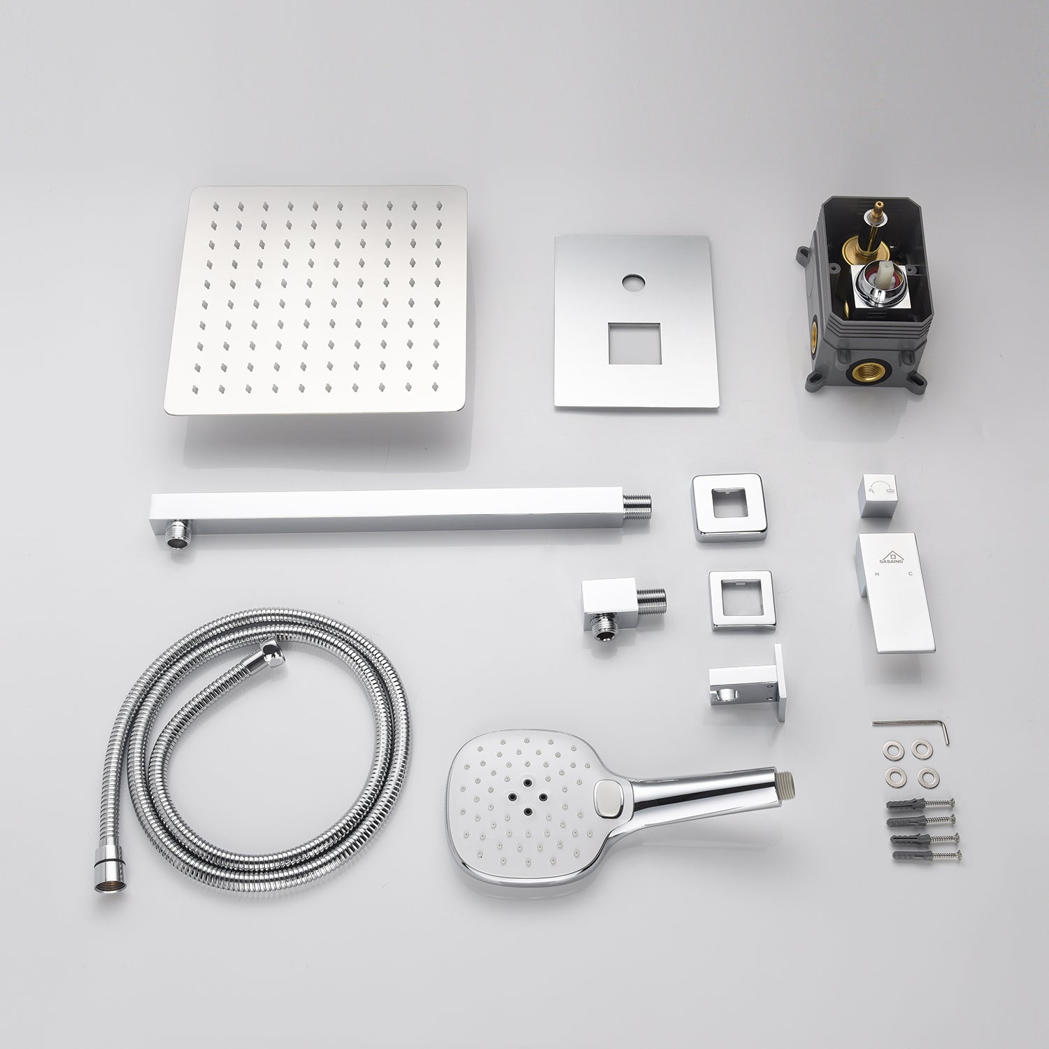 Casainc 2 Function 10" Wall Mounted Dual Shower Heads Shower System In Chrome-CASAINC
