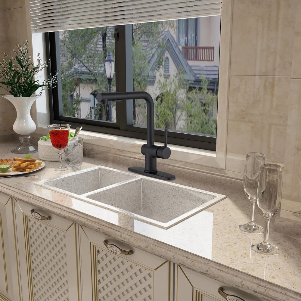 Premium Pull-Down Kitchen Faucet with Dual-Function Spray & Full PEX Water Path