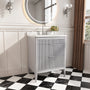 30"/36"/48" Freestanding Single Sink Bathroom Vanity with Solid Wood Construction & Marble Top