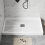 Rectangle Solid Surface White Shower Pan Base with Center Drain