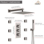 12" Thermostatic Complete Shower System with Rough-in Valve & 6 Body Jets