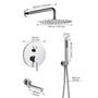 Casainc Round 3 Functions Wall Mount Dual Shower Heads Shower System In Black
