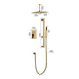 CASAINC 2 Function 10" Ceiling Mount Dual Shower Heads Shower System With Sliding Rod Shower Hand