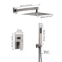 Casainc 2 Function 10" Wall Mounted Dual Shower Heads Shower System In Black