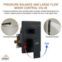 CASAINC Wall-Mounted/Ceiling-Mounted 2-Function Shower System with Handheld Shower in Matte Black