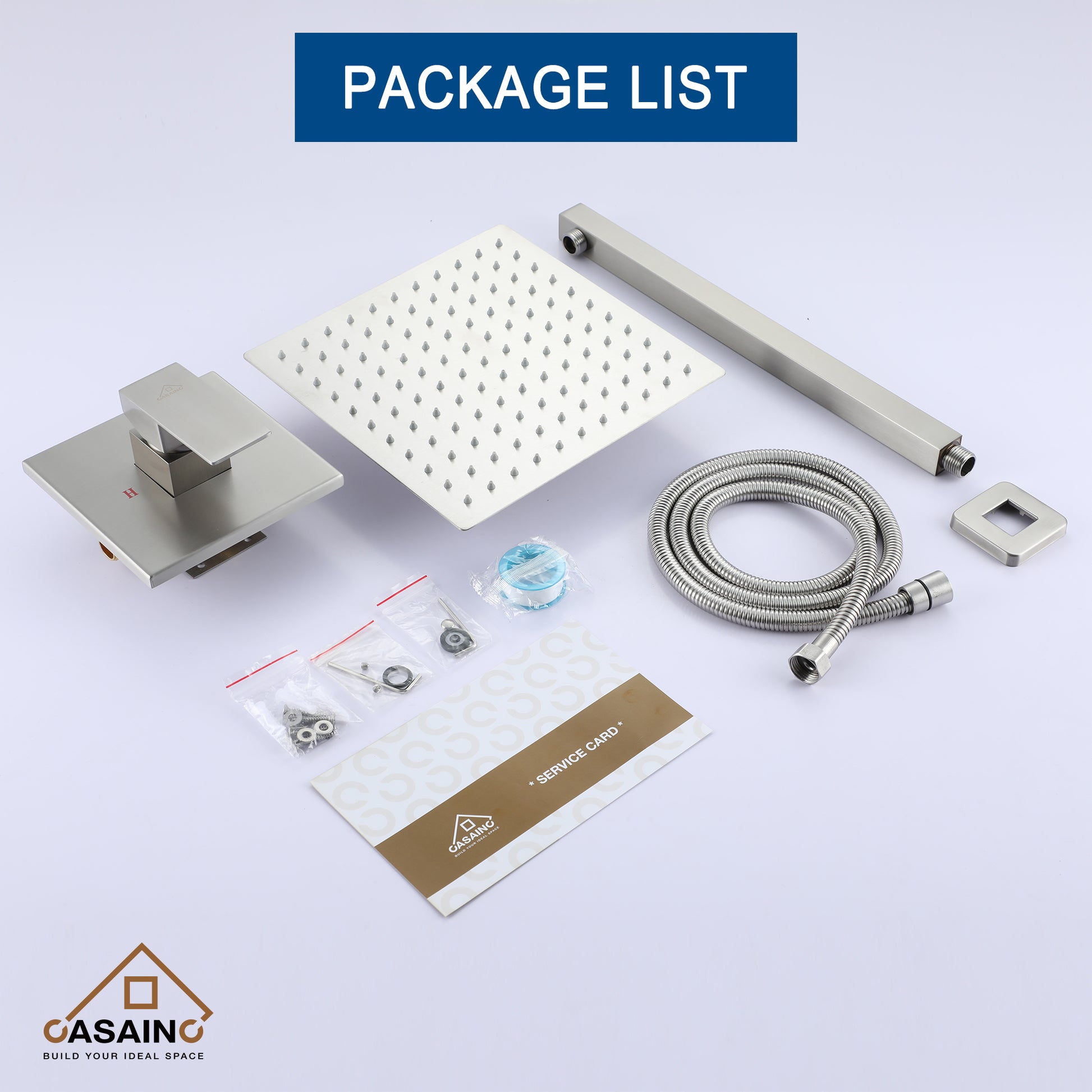 Rainfall Shower System 10" Wall Mount Single Function Showerhead