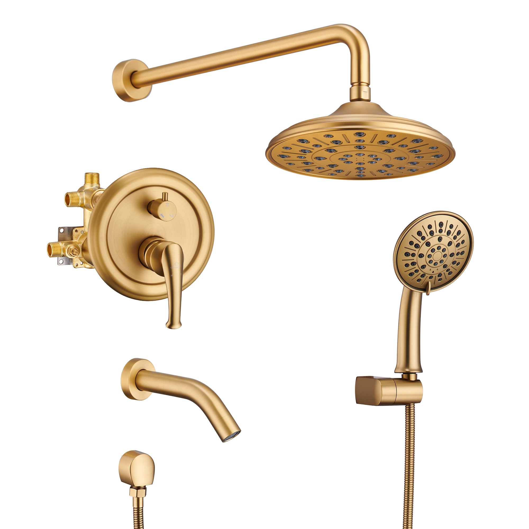 8.3 inch Wall-mounted Rain Shower System with Handheld & Tub Spout