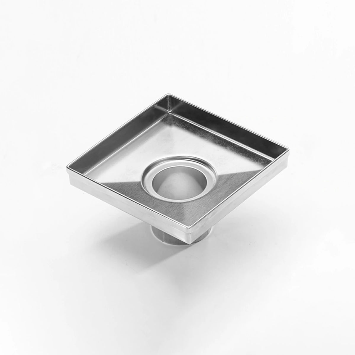 Square 304 Stainless Steel Shower Floor Drain with Removable Grid Grate