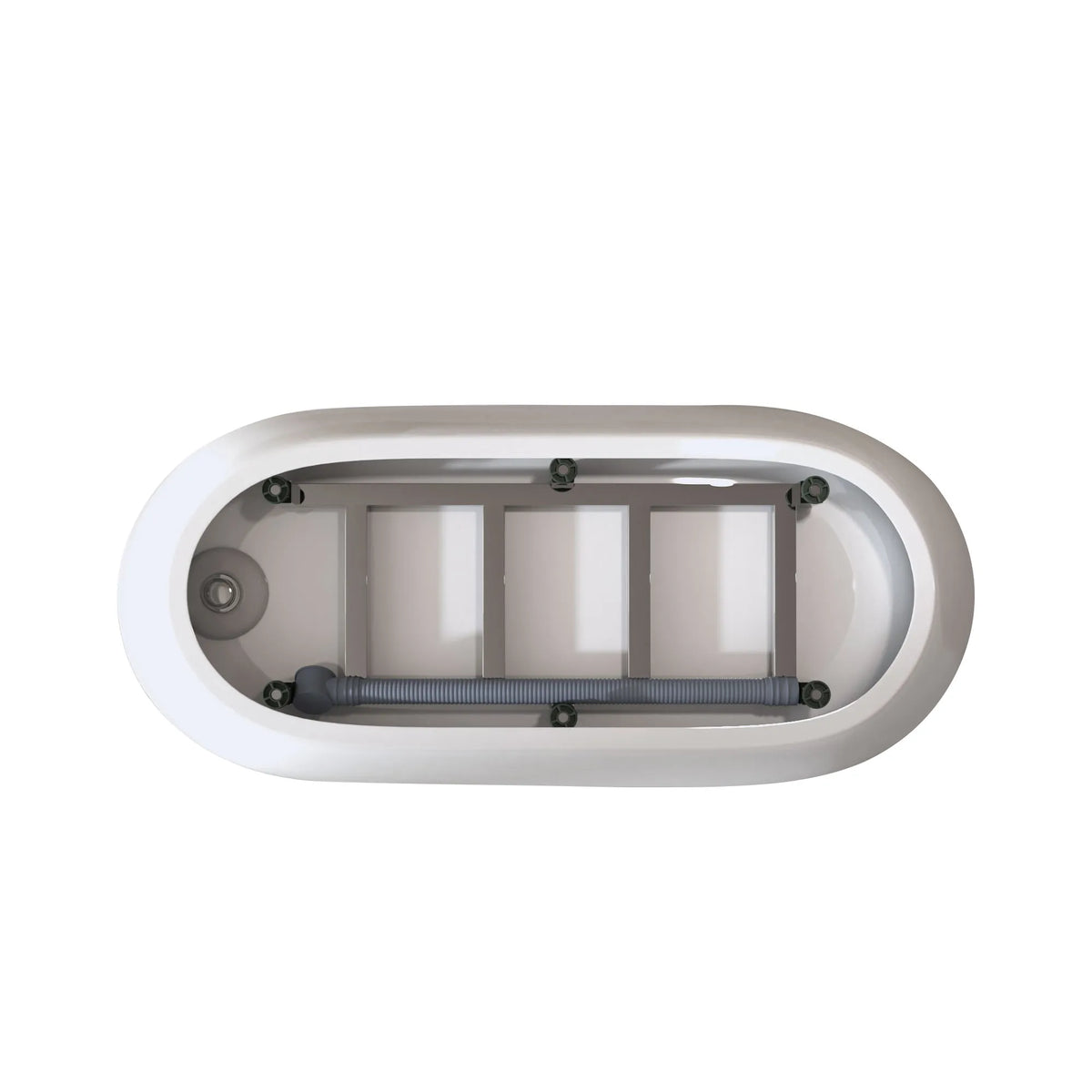 59"/67" Special-Shaped Acrylic Freestanding Slipper Bathtub in Gloss White with Overflow and Drain
