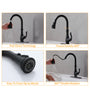Pull Down Kitchen Faucet Single Handle with Blade Stream Modern Design Easy Installation Deck Plate Included