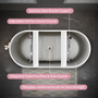 59" Glossy White Acrylic Freestanding Oval Soaking Bathtub with Center Pop-Up Drain and Integrated Overflow