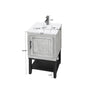 Freestanding Bathroom Vanity with White Ceramic Sink & Hot and Cold Faucet