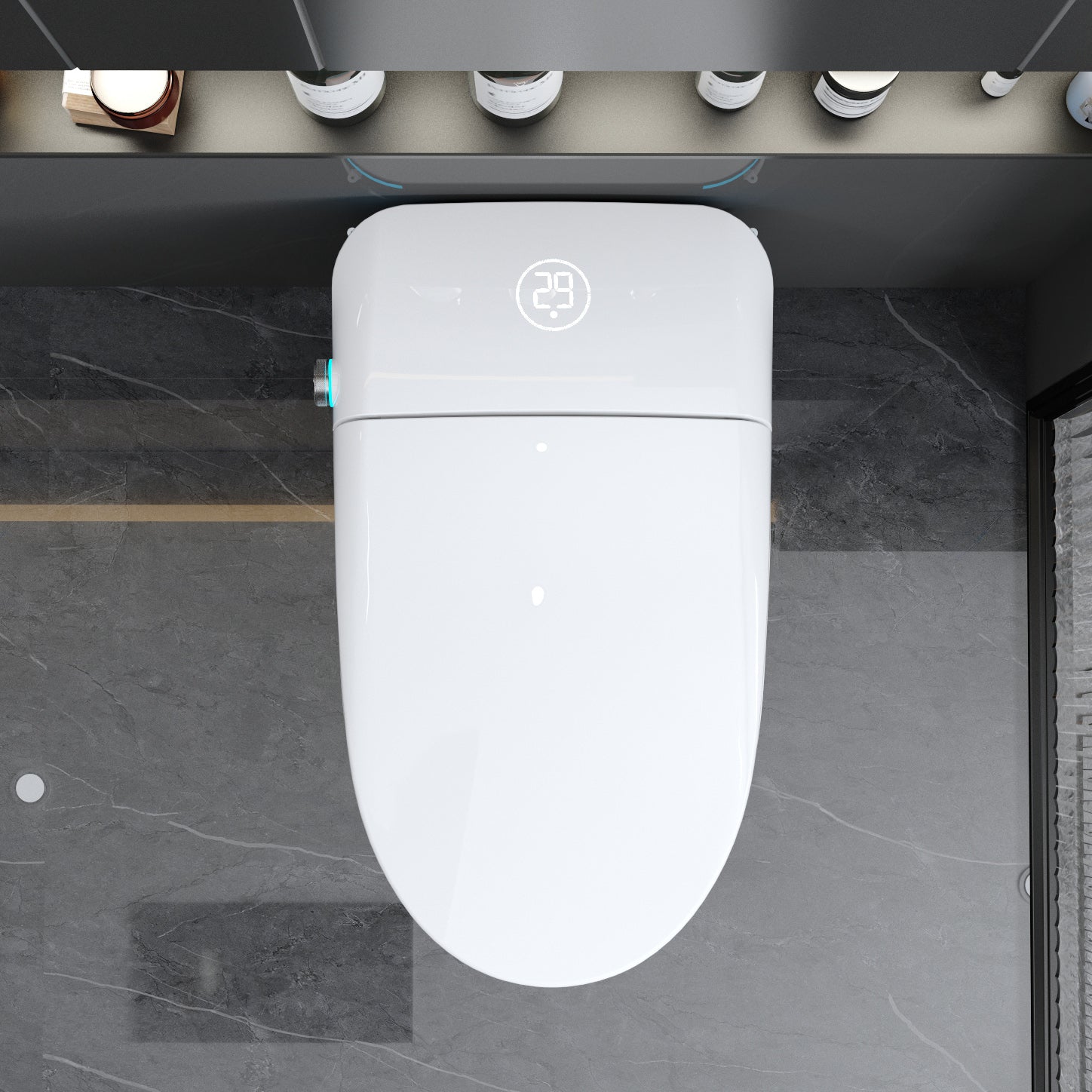 Auto Open/Close Smart Bidet Toilet with Built-in Heated Seat