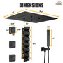 20*24'' Rectangle Shower System With 4 Sprays Modes & 3 Body Jets