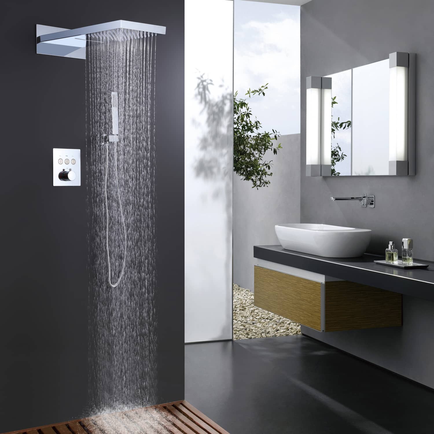 CASAINC 1-Handle Shower Faucet Valve with Hand-Held Shower