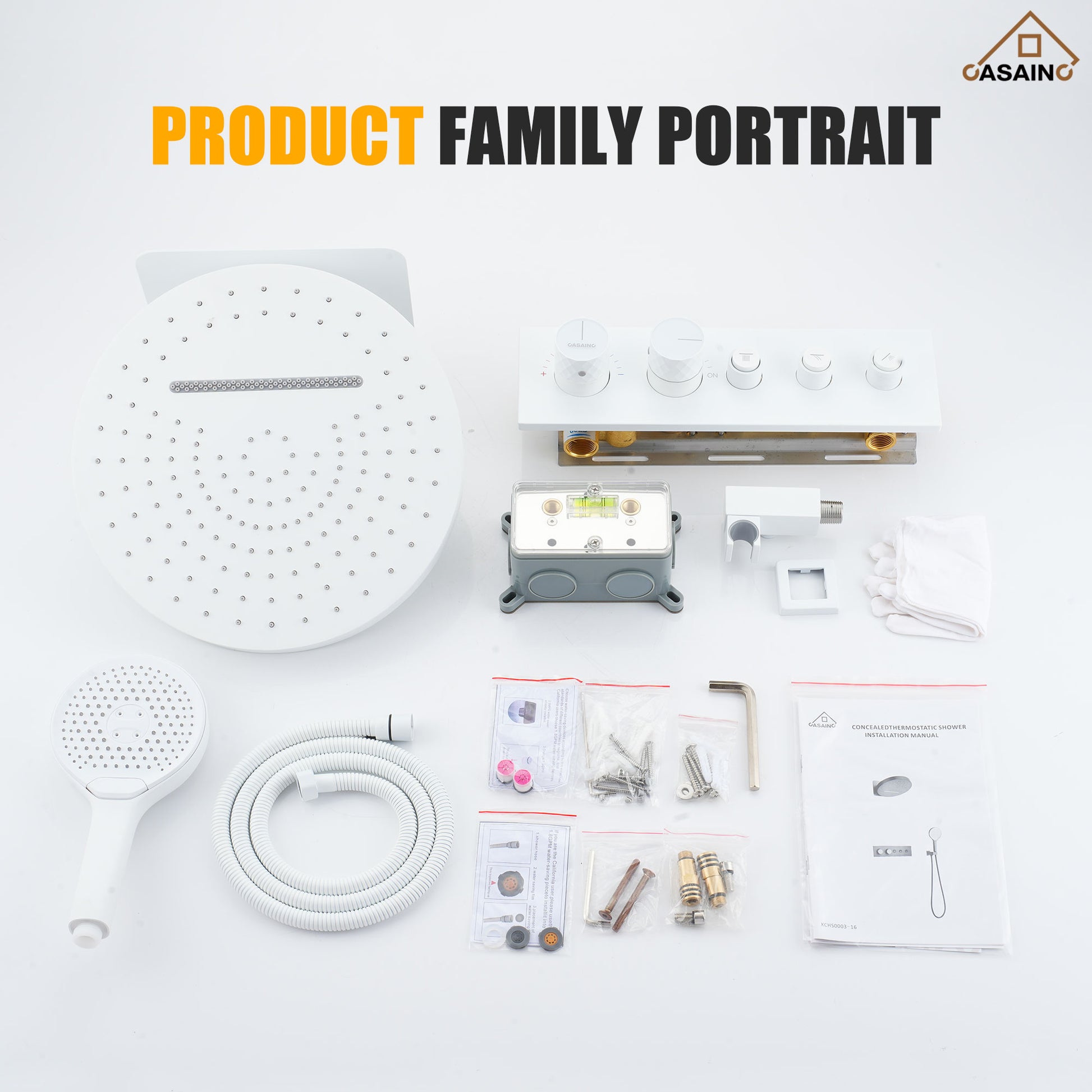 16'' Round Rainfall Multifunctional Shower System With 3-Spray Modes