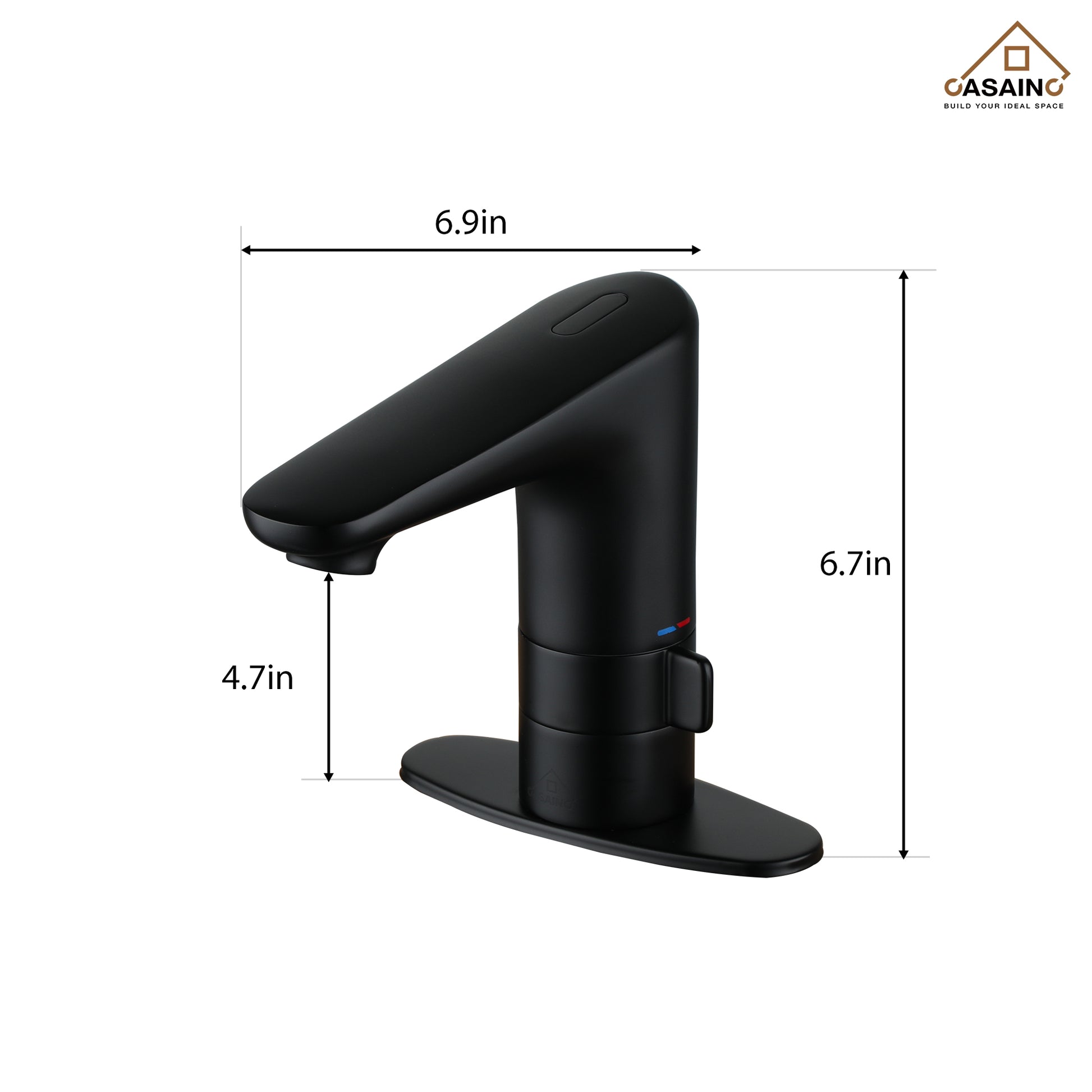 Infrared Sensor Faucet Single Handle Bathroom Basin Faucet with Drainer and Deckplate