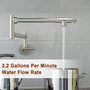 Wall Mount Pot Filler Kitchen Faucet with 360° Rotating Arm & Fast-Flow Aerator
