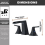 2-Handle Bathroom Sink Faucet 3-Hole Application Widespread Modern Bathroom Faucet with Drain Assembly - Matte Black