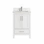 24" Freestanding Single Sink Bathroom Vanity with Solid Wood Frame & Engineered Stone Top