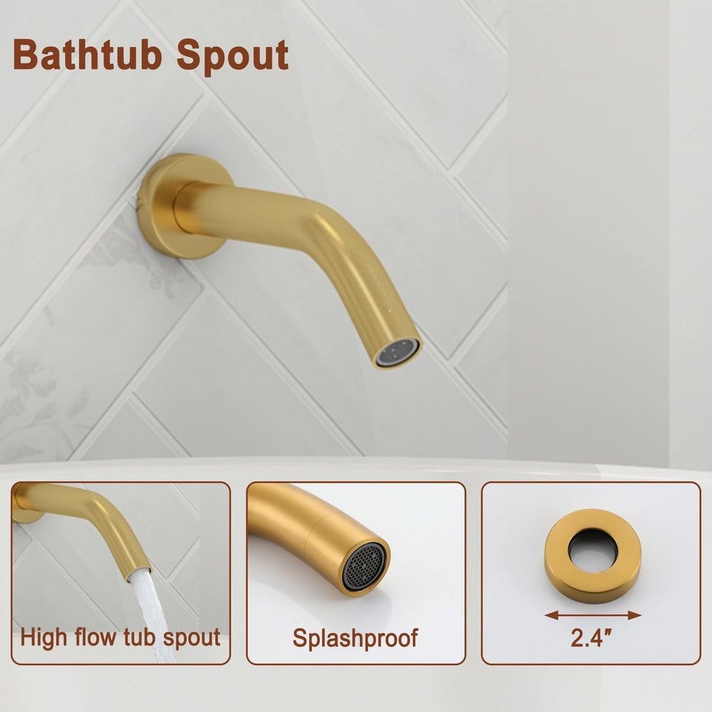 9" 3-Function Shower Faucet Set with Tub Spout & Slide Bar