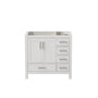 30"/36"/48"/72" Freestanding Bathroom Vanity with White Marble-Pattern Artificial Stone Top