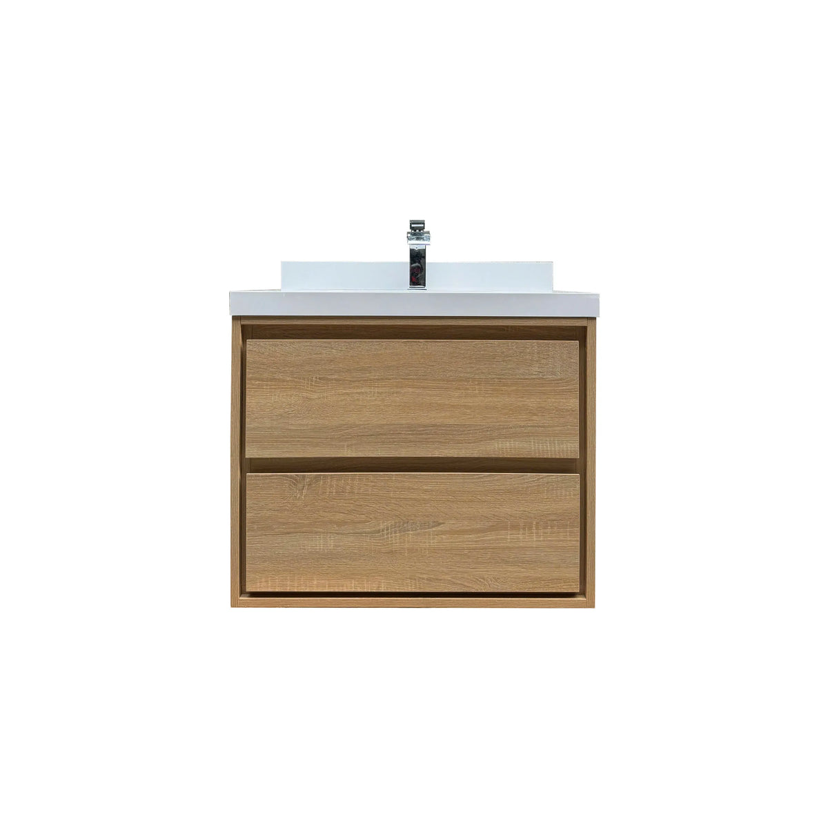 30" Wall-mount Single Sink Bathroom Vanity with Marble Top