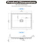 36"-60"x30"-36" White SMC Shower Base with Flamed Rock Slip-Resistant Surface, Center Drain