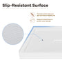 36"x36" Grey One-Piece SMC Shower Pan Base with Anti-Slip Texture