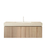48 in. Floating Bathroom Vanity with Drawer and Doors, Sintered Stone Top and Ceramic Undermount Sink, Brown Oak or White Oak Woodgrain