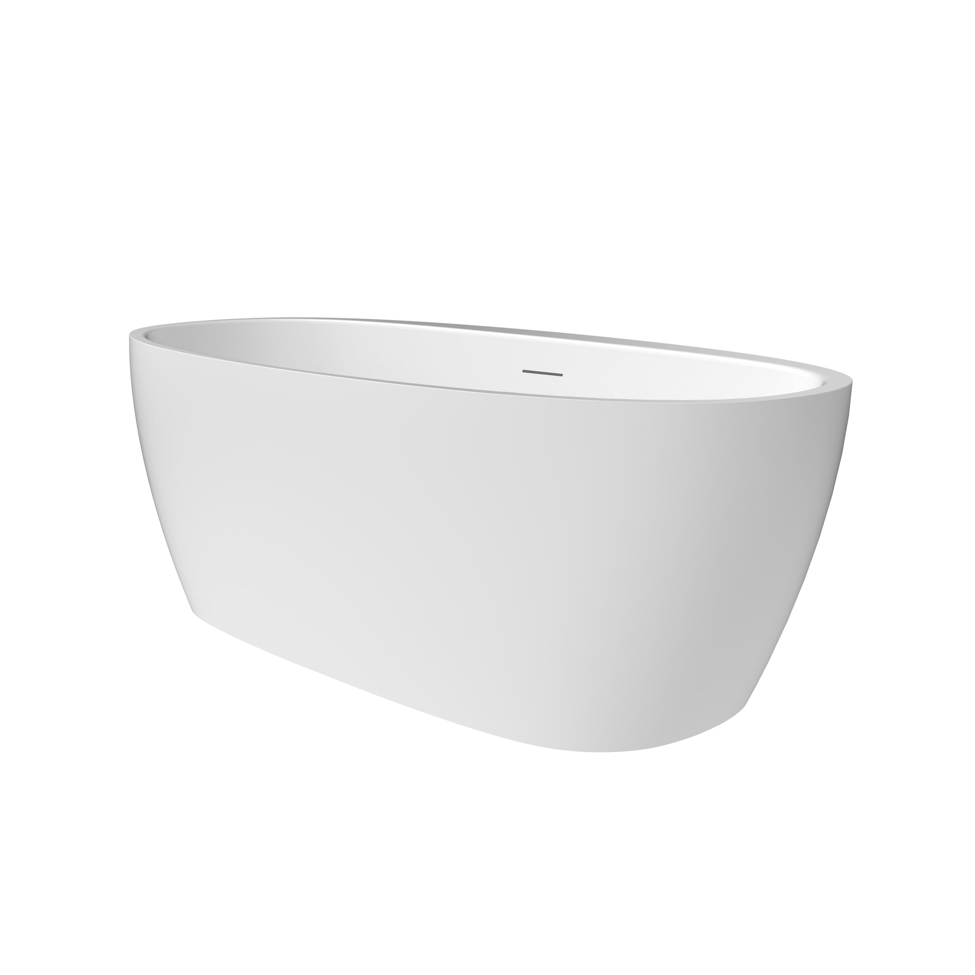 59 in./67 in. Glossy White Acrylic Freestanding Soaking Bathtub with Faucet Deck, Overflow and Adjustable Feet