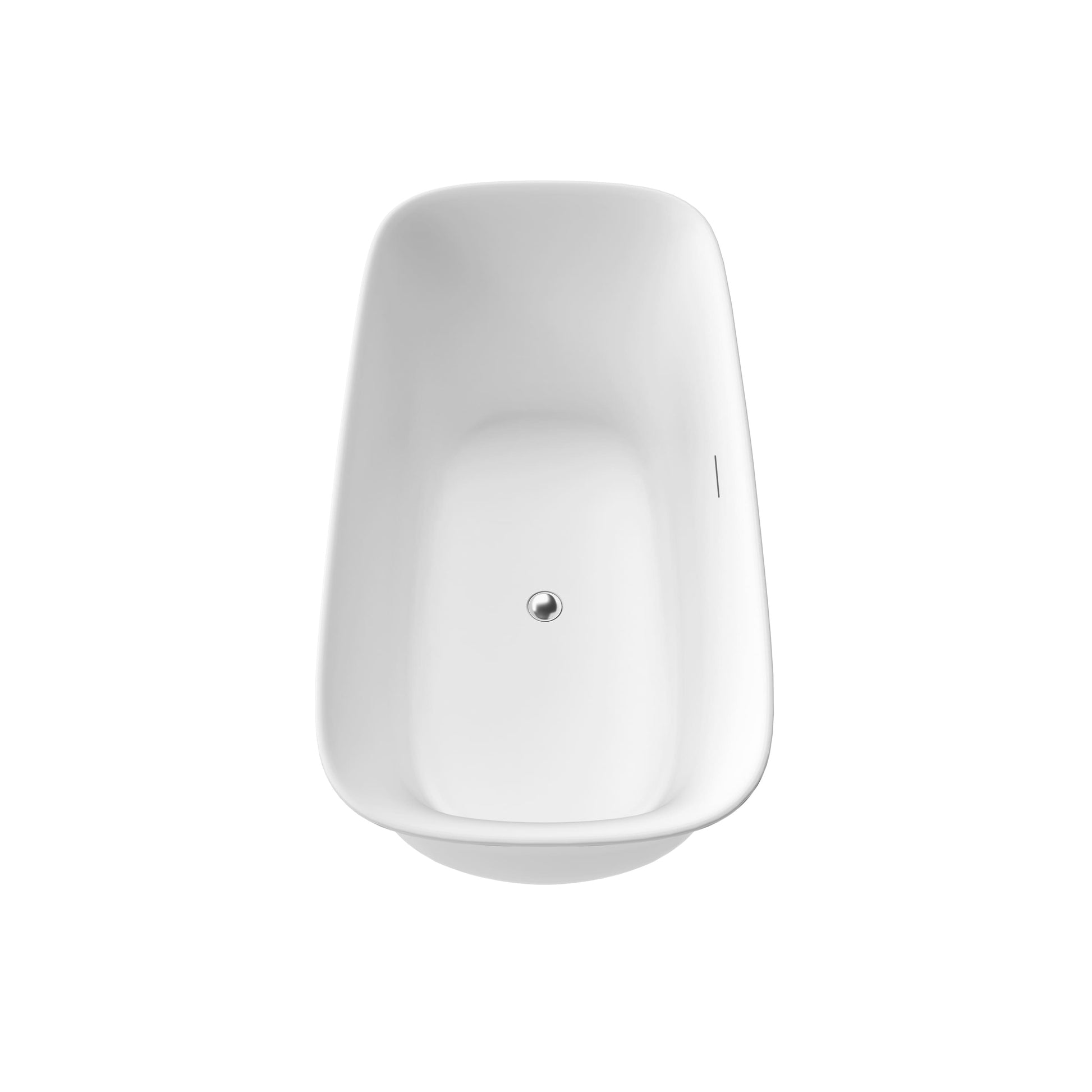 59 in./67 in. Glossy White Acrylic Freestanding Soaking Bathtub with Sculpted Curves, Overflow and Adjustable Feet