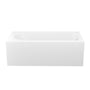 59 in. Glossy White Acrylic Alcove Soaking Bathtub with Integrated Skirt, Chrome Twist Drain and Overflow