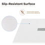 60"x36" White/Calacatta Curbless SMC Shower Base with Flamed Rock Slip-Resistant Surface, Center Drain