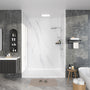 60"x36"x96" SMC Shower Wall Panel Kit in Calacatta/Carrara Finish with Grout-Free Matte Surface