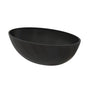 67" Matte Black Oval Solid Surface Freestanding Bathtub with Overflow and Central Drain
