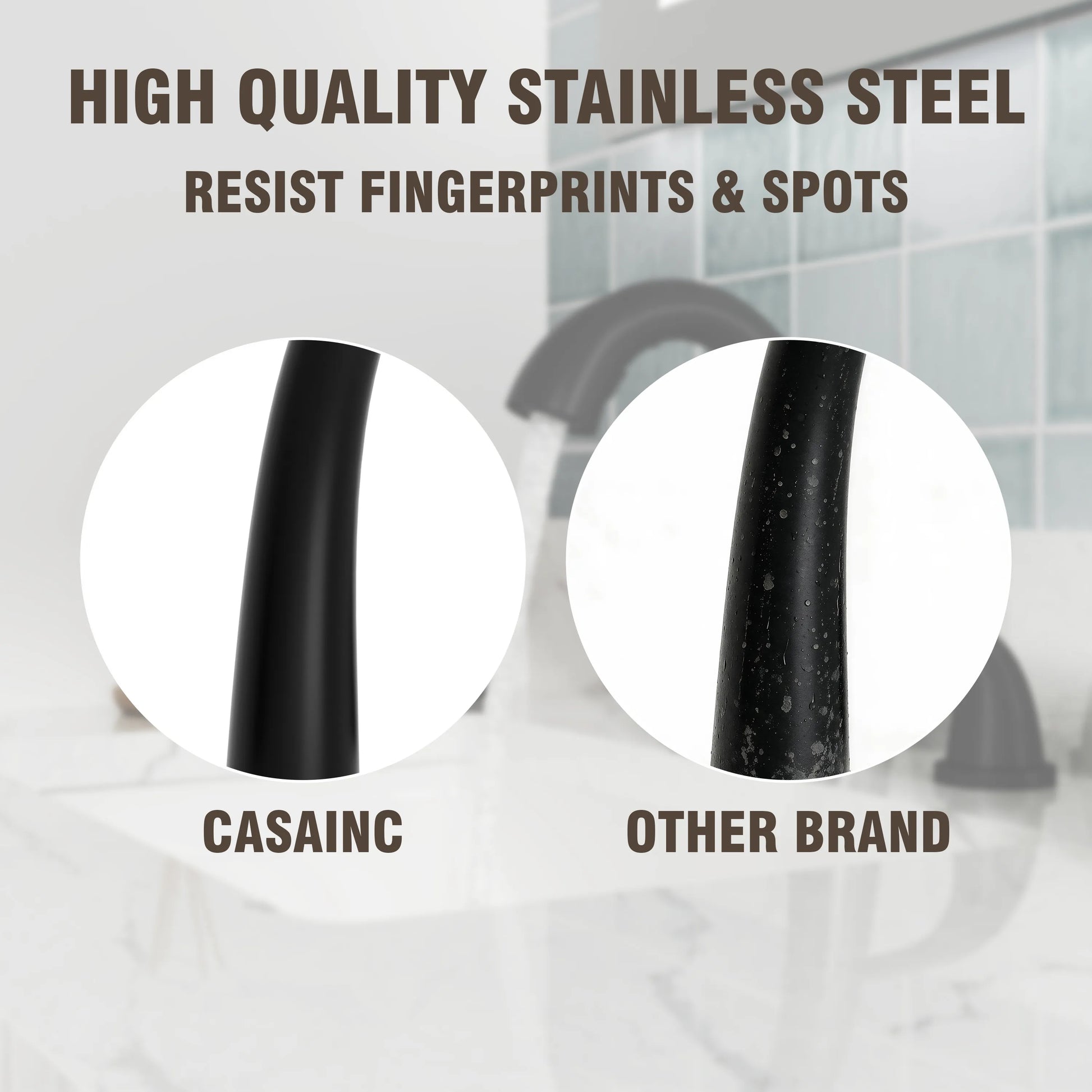 8" Matte Black Pull-Down Widespread Bathroom Faucet