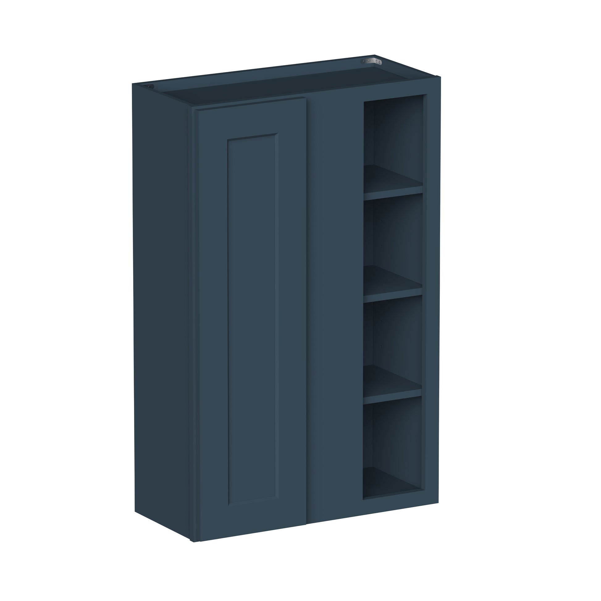 Cyber Grey RTA 27"W x 12"D x 30"/36"/42"H Standard Corner Wall Cabinet with Door and Shelves