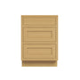 Inset Hazelnut Oak RTA 12-36"W x 34.5"H x 25"D 9-Size Base Cabinet with 3 Drawers
