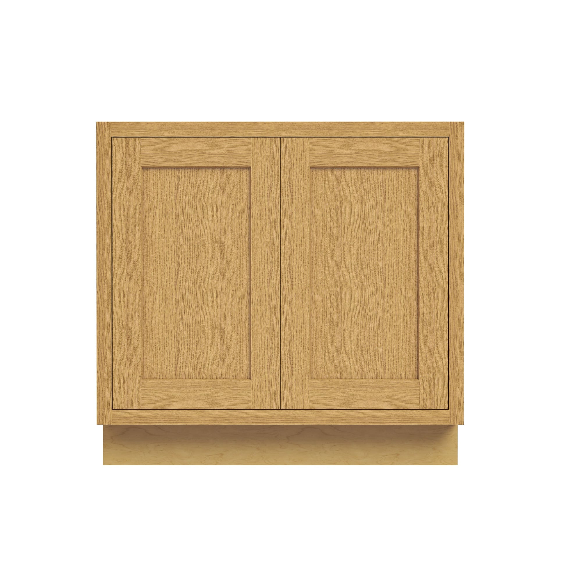 Inset Hazelnut Oak RTA 24-36"W x 34.5"H x 25"D 5-Size Full Height Double Doors Base Cabinet