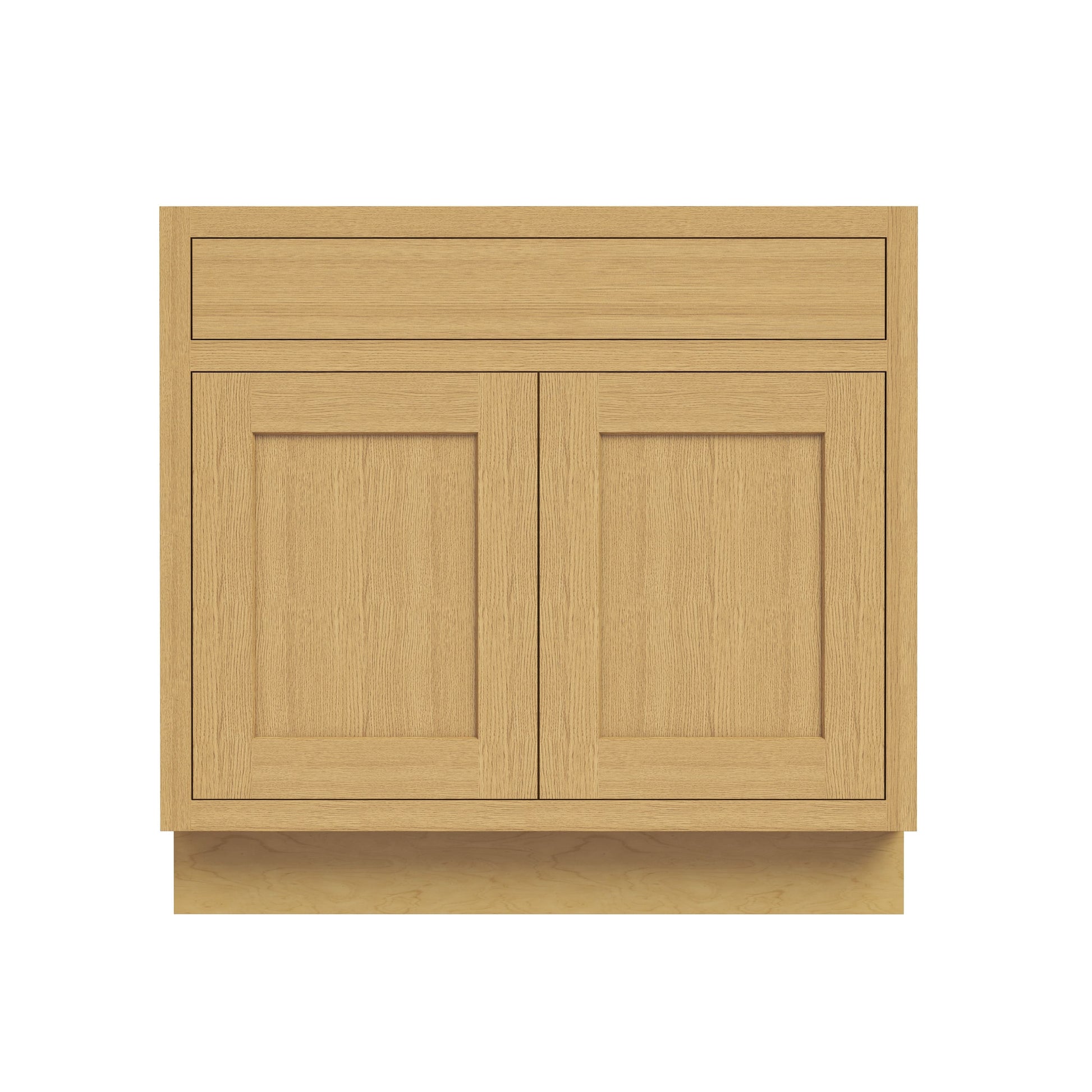 Inset Hazelnut Oak RTA 24-36"W x 34.5"H x 25"D 5-Size Single Drawer Base Cabinet with 2 Doors