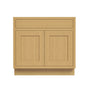 Inset Hazelnut Oak RTA 24-36"W x 34.5"H x 25"D 5-Size Sink Base Cabinet with 2 Doors and 1 False Drawer