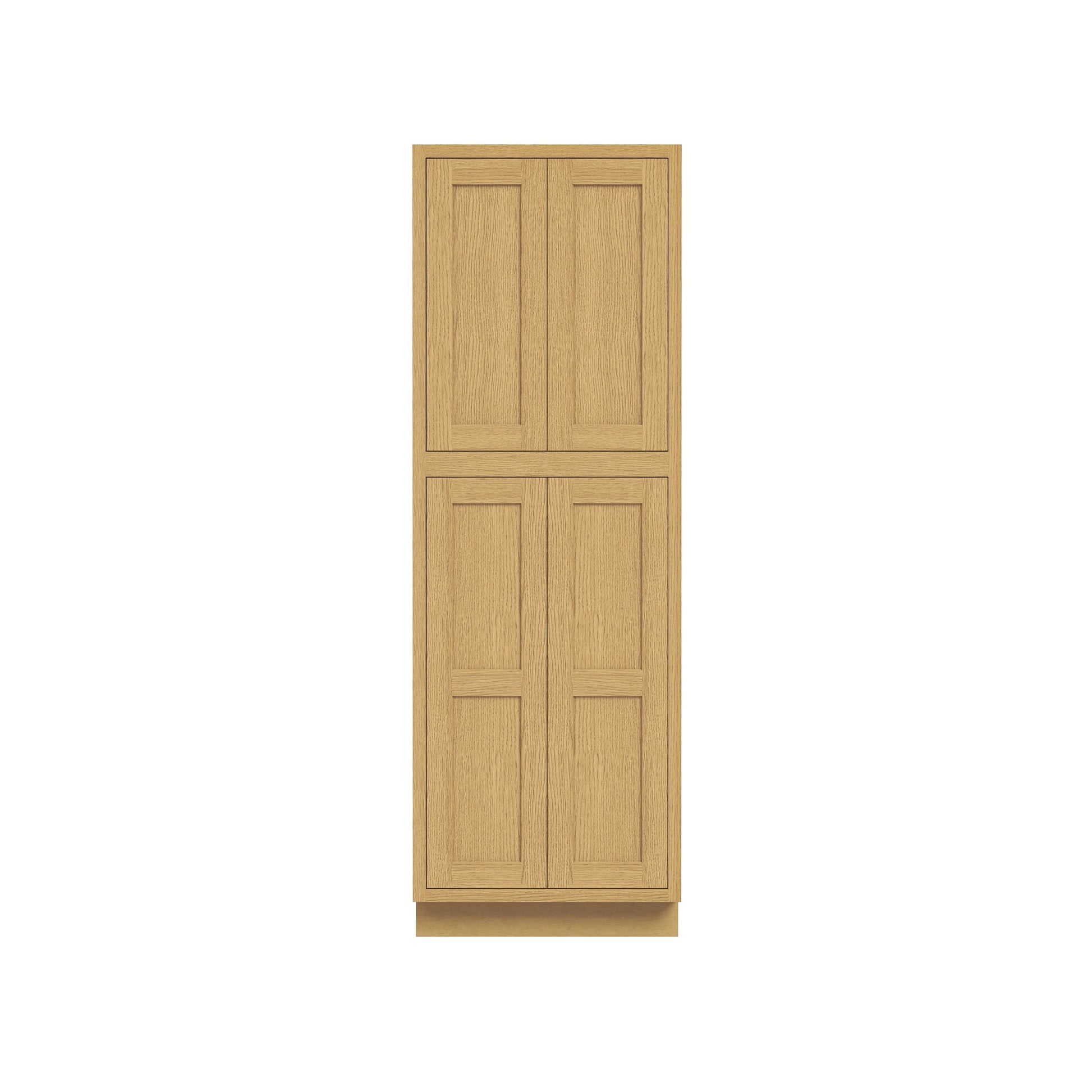 Inset Hazelnut Oak RTA 24-36"W x 84-96"H x 25"D 9-Size Pantry Cabinet with 4 Doors and 4 Shelves