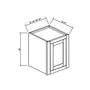 Inset Origami White RTA 12-21"W x 18"H x 13.5"D 4-Size Single Door Wall Cabinet